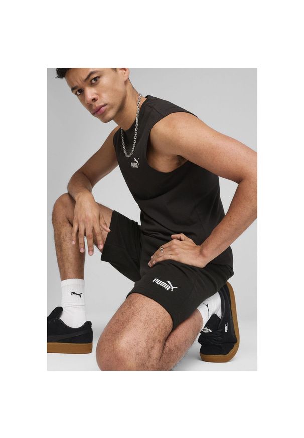 Puma - Męskie szorty Essentials 10" z logo No. 1 PUMA Black. Kolor: czarny. Sport: fitness