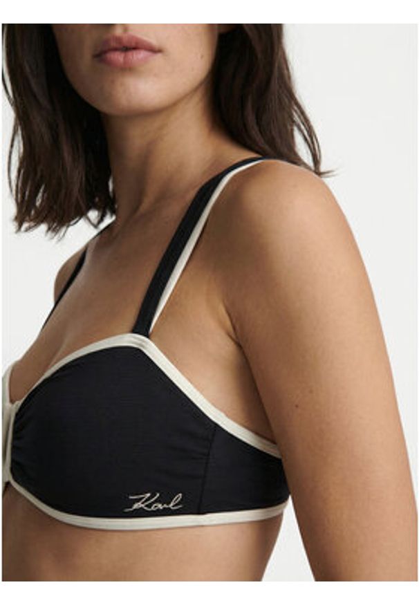 Karl Lagerfeld - KARL LAGERFELD Góra od bikini B2W46022 Czarny. Kolor: czarny. Materiał: syntetyk