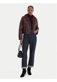 Vero Moda Kurtka z imitacji skóry Hailey 10250405 Fioletowy Regular Fit. Kolor: fioletowy. Materiał: skóra #4