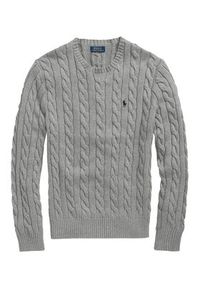 Polo Ralph Lauren Sweter 710775885013 Szary Regular Fit. Typ kołnierza: polo. Kolor: szary. Materiał: bawełna #3