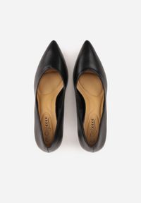 Born2be - Czarne Czółenka na Szpilce o Stożkowym Kształcie Kowena. Okazja: na spotkanie biznesowe. Kolor: czarny. Materiał: jeans, koronka. Wzór: gładki. Obcas: na szpilce. Styl: biznesowy, elegancki, klasyczny, wizytowy #2