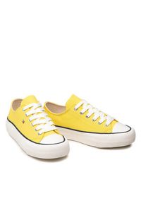 TOMMY HILFIGER - Tommy Hilfiger Trampki Low Cut Lace-Up Sneaker T3A4-32118-0890 S Żółty. Kolor: żółty. Materiał: materiał #7
