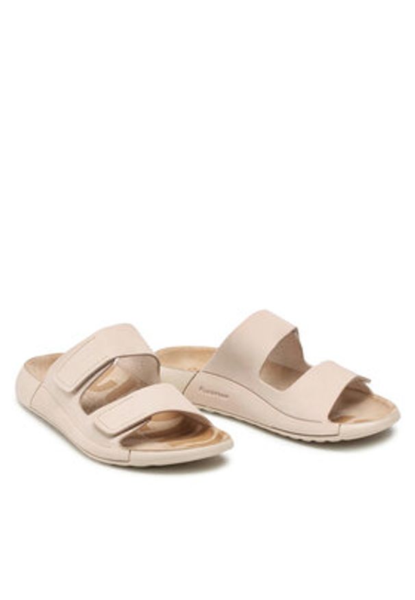 ecco - ECCO Klapki 2ND Cozmo W 20682302378 Beżowy. Kolor: beżowy. Materiał: skóra, nubuk