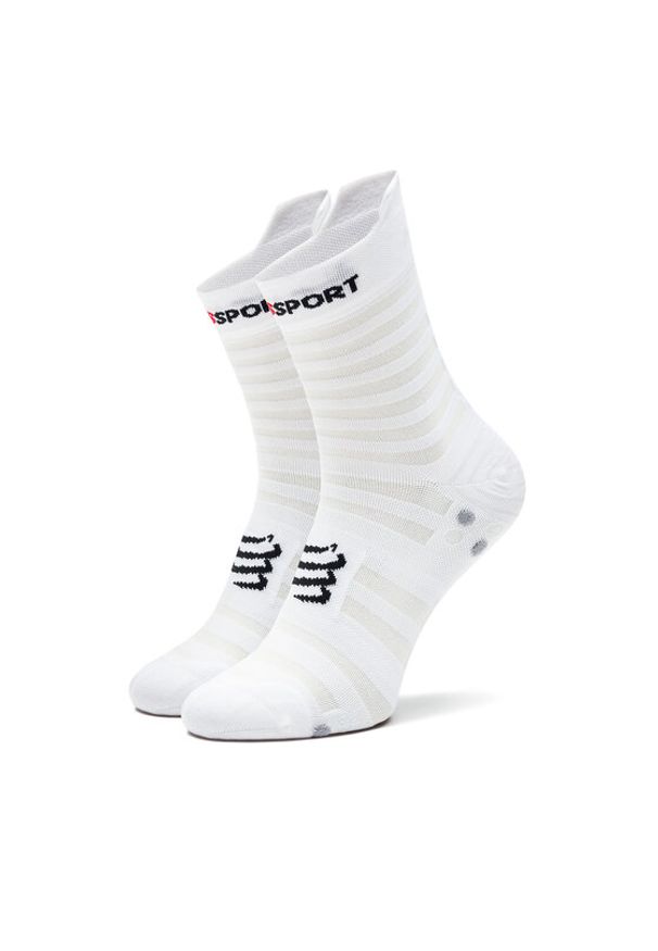 Compressport Skarpety wysokie unisex Pro Racing Socks V4.0 Ultralight Run High XU00050B Biały. Kolor: biały. Materiał: poliamid, materiał. Sport: bieganie