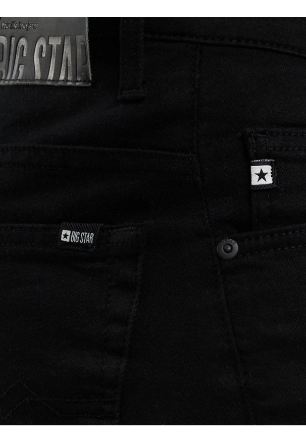 Big-Star - Jeansy męskie skinny czarne Jeffray 915. Kolor: czarny. Wzór: gładki