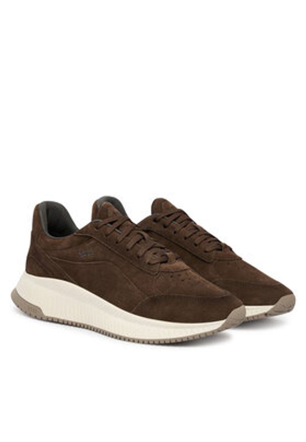 BOSS Sneakersy Ttnm Evo 50563920 Brązowy. Kolor: brązowy. Materiał: zamsz, skóra