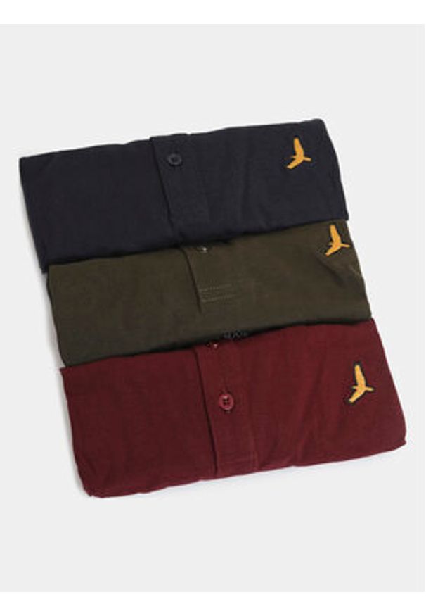 Brave Soul Komplet 3 koszulek polo MPS-628KEVONB Kolorowy Regular Fit. Typ kołnierza: polo. Materiał: bawełna. Wzór: kolorowy