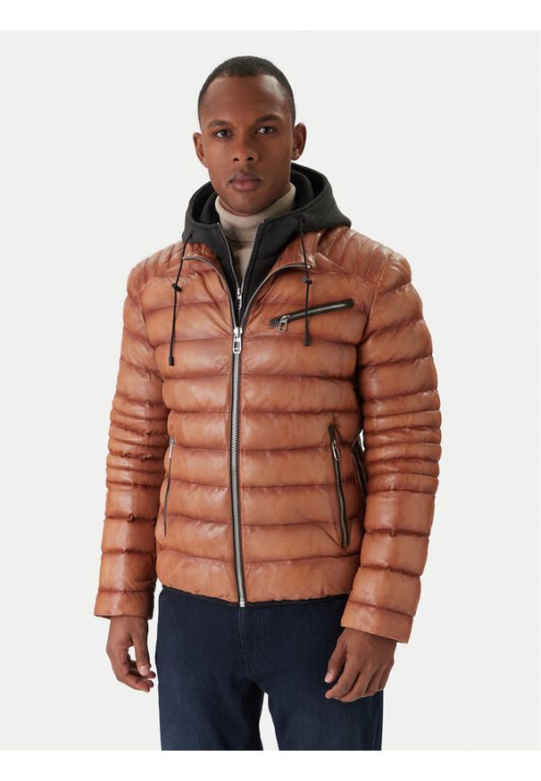 Milestone Kurtka skórzana Ms Apollo 531068 60510 Miedziany Regular Fit. Kolor: brązowy. Materiał: skóra