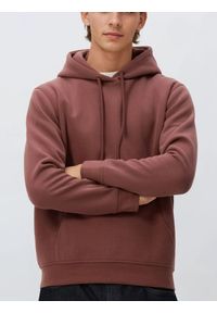 Reserved - Bluza z kapturem - bordowy. Typ kołnierza: kaptur. Kolor: czerwony. Materiał: dzianina, bawełna