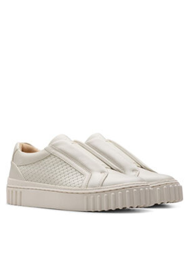 Clarks Sneakersy Mayhill Bay 26181207 Biały. Kolor: biały. Materiał: skóra
