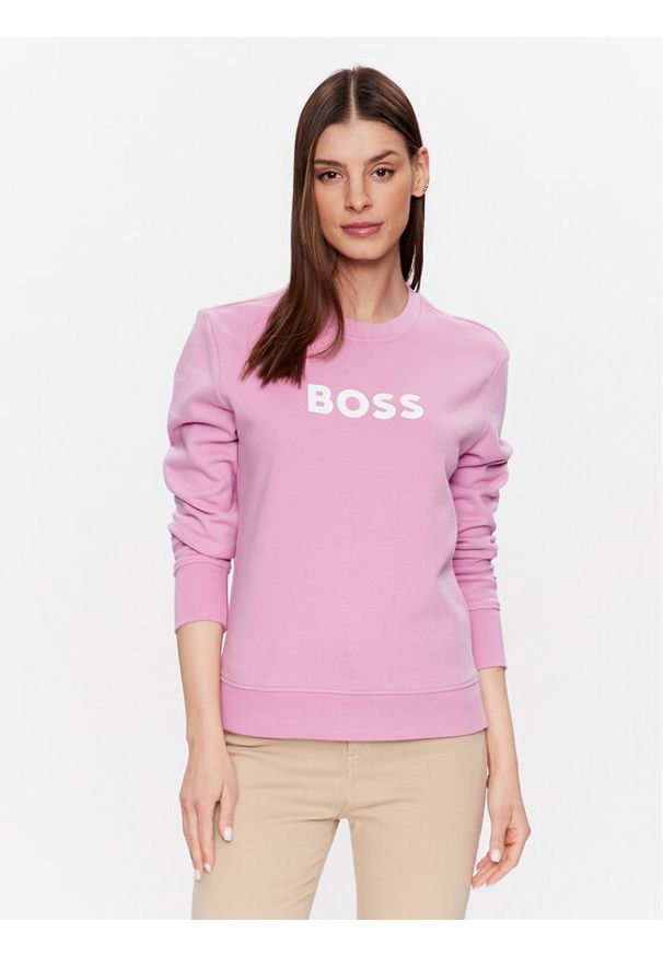 BOSS - Boss Bluza 50468357 Różowy Regular Fit. Kolor: różowy. Materiał: bawełna