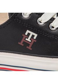 TOMMY HILFIGER - Tommy Hilfiger Trampki Low Cut Lace-Up Sneaker T3A9-32287-1355 m Czarny. Kolor: czarny. Materiał: skóra #4