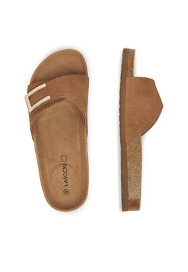 Lasocki Klapki CEO-HYSC0122056-1 Brązowy. Kolor: brązowy. Materiał: zamsz, skóra