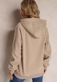 Renee - Beżowa Bluza z Kapturem i Ozdobnym Haftem Gamalie. Typ kołnierza: kaptur. Kolor: beżowy. Wzór: haft. Styl: elegancki #3