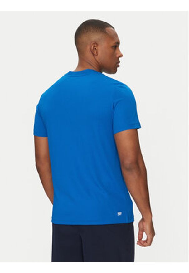 Lacoste T-Shirt TH8986 Niebieski Regular Fit. Kolor: niebieski. Materiał: syntetyk