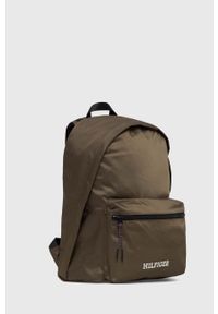 TOMMY HILFIGER - Tommy Hilfiger plecak męski kolor zielony duży z nadrukiem. Kolor: zielony. Materiał: poliester. Wzór: nadruk #2