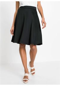 bonprix - Spódnica z miękkiego materiału scuba. Kolor: czarny. Materiał: materiał #1