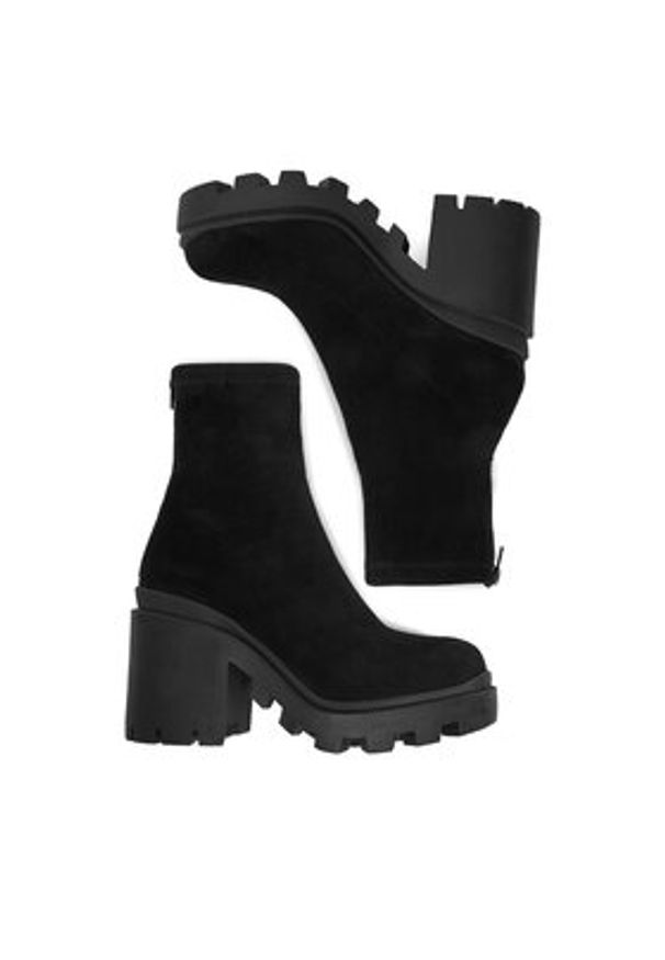 DeeZee Botki ZB362-2 Czarny. Kolor: czarny. Materiał: materiał