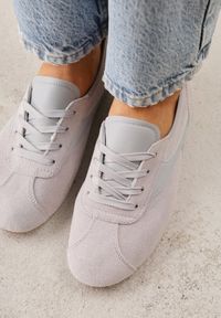 Renee - Szare Sneakersy Kultowe Tenisówki Y2K z Imitacji Zamszu Nerialle. Kolor: szary. Materiał: zamsz #4