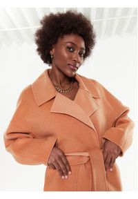Calvin Klein Płaszcz wełniany K20K205006 Pomarańczowy Oversize. Kolor: pomarańczowy. Materiał: wełna #4