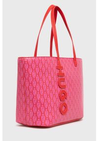 Hugo - HUGO torebka kolor różowy. Kolor: różowy