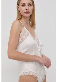 BARDOT - Bardot Bluzka damska kolor biały gładka. Kolor: biały. Materiał: tkanina, koronka. Długość rękawa: na ramiączkach. Wzór: gładki #3