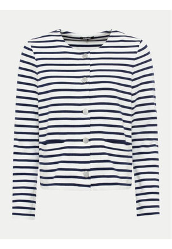 Olsen Kardigan 11201564 Biały Regular Fit. Kolor: biały. Materiał: bawełna