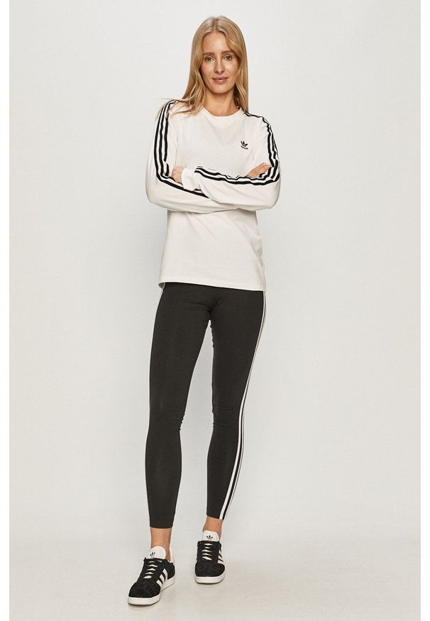 adidas Originals - Longsleeve. Okazja: na co dzień. Kolor: biały. Materiał: dzianina. Długość rękawa: długi rękaw. Styl: casual