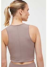 Guess top damski kolor brązowy. Kolor: brązowy. Materiał: dzianina. Styl: klasyczny #4