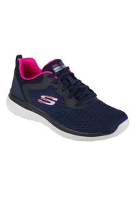 skechers - Buty sportowe Sneakersy damskie, Skechers Bountiful-Quick Path. Kolor: niebieski. Materiał: tkanina. Sport: turystyka piesza