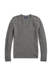 Polo Ralph Lauren Sweter 211910422013 Szary Regular Fit. Typ kołnierza: polo. Kolor: szary. Materiał: wełna