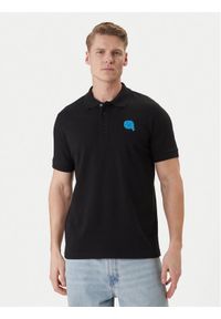 Karl Lagerfeld - KARL LAGERFELD Polo 745015 562231 Czarny Regular Fit. Typ kołnierza: polo. Kolor: czarny. Materiał: bawełna #1