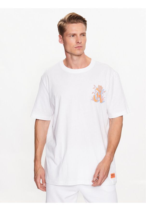 Adidas - adidas T-Shirt Graphic Glide T-Shirt IB1403 Biały Loose Fit. Kolor: biały. Materiał: bawełna