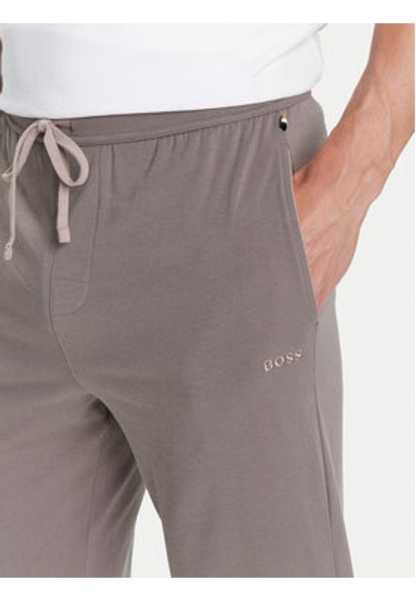 BOSS Spodnie dresowe Mix&Match 50515305 Brązowy Regular Fit. Kolor: brązowy. Materiał: bawełna