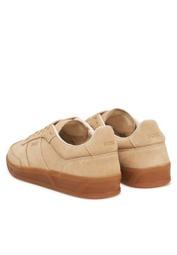 BOSS Sneakersy Brenta 50536645 Beżowy. Kolor: beżowy. Materiał: zamsz, skóra
