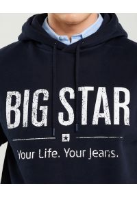 Big-Star - Bluza męska z kapturem z logo BIG STAR granatowa Ashlyno 403. Typ kołnierza: kaptur. Kolor: niebieski. Materiał: dzianina. Wzór: aplikacja, nadruk #5