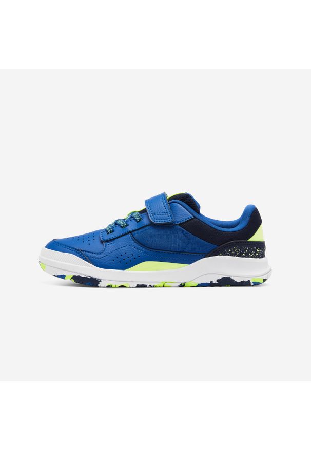 Buty sportowe dla dzieci Decathlon Playventure Yard. Zapięcie: rzepy. Kolor: zielony, żółty, niebieski, wielokolorowy. Materiał: skóra, kauczuk. Szerokość cholewki: normalna. Sport: turystyka piesza