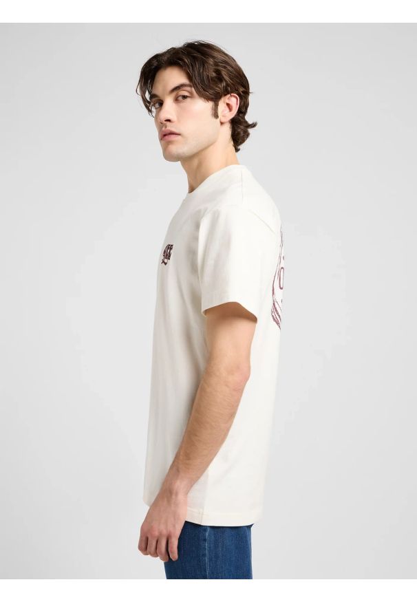 Lee - MESKA KOSZULKA LEE RELAXED GRAPHIC TEE ECRU 112370511
