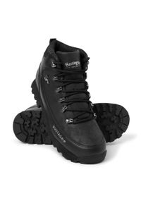 Skórzane buty męskie trekkingowe czarne Outback Bustagrip. Kolor: czarny. Materiał: skóra