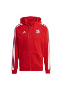 Adidas - FC Bayern DNA Full-Zip Hoodie. Typ kołnierza: kaptur. Kolor: czerwony