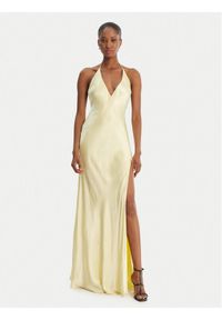BARDOT - Bardot Sukienka wieczorowa Yve Contrast Halter 59315DB Żółty Slim Fit. Typ kołnierza: dekolt halter. Kolor: żółty. Materiał: wiskoza. Styl: wizytowy #1
