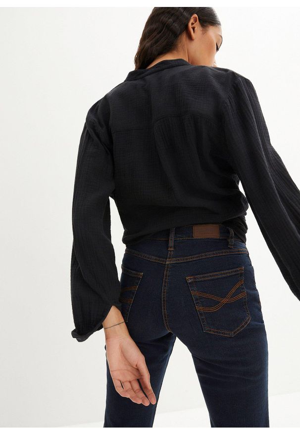 bonprix - Dżinsy ze stretchem Straight, mid waist. Kolor: niebieski