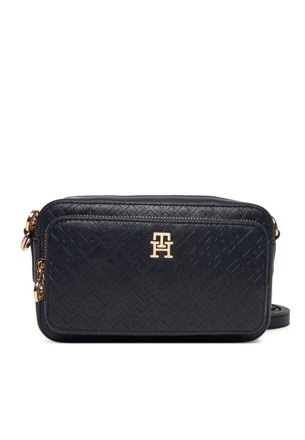 TOMMY HILFIGER - Tommy Hilfiger Torebka Th Icon Camera Bag Mono AW0AW18121 Granatowy. Kolor: niebieski. Materiał: skórzane