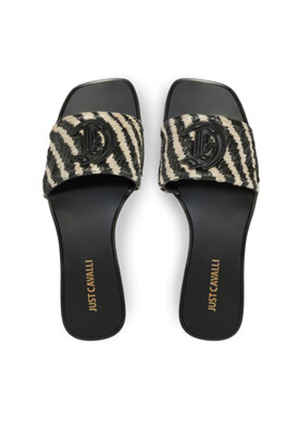 Just Cavalli Klapki Elsie78RA3S91 ZSC05 Czarny. Kolor: czarny. Materiał: skóra