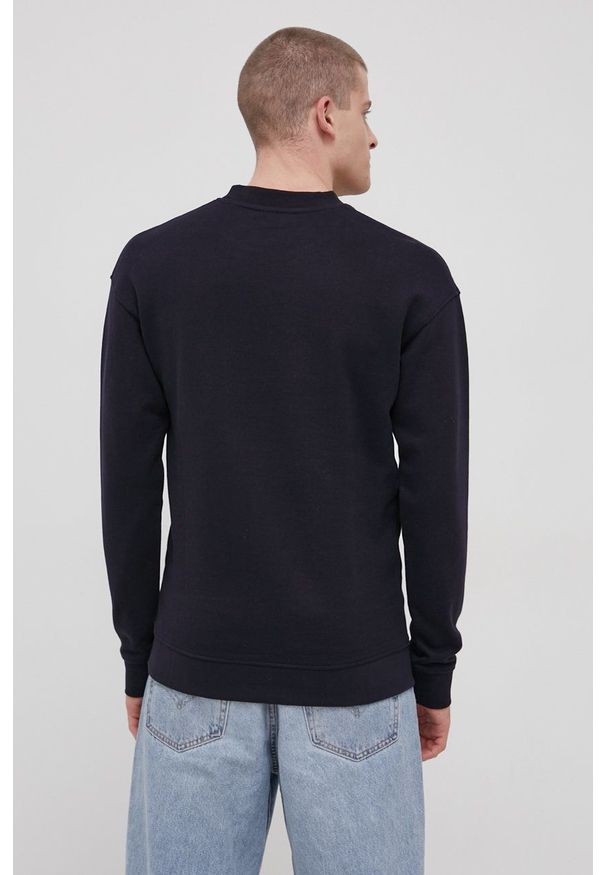 Premium by Jack&Jones Bluza bawełniana męska kolor granatowy z nadrukiem. Okazja: na co dzień. Kolor: niebieski. Materiał: bawełna. Wzór: nadruk. Styl: casual