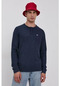 Tommy Jeans - Longsleeve. Kolor: niebieski. Materiał: dzianina. Długość rękawa: długi rękaw. Wzór: gładki #5