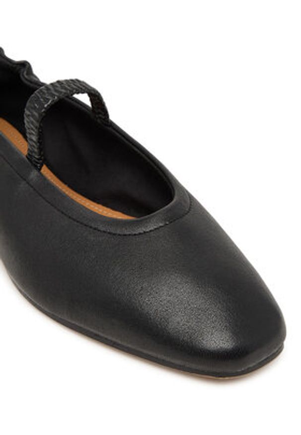 TOMMY HILFIGER - Tommy Hilfiger Baleriny Soft Leather Ellastic Ballerina FW0FW09245 Czarny. Kolor: czarny. Materiał: skóra