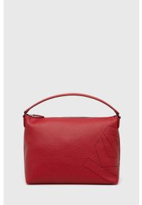 Karl Lagerfeld torebka skórzana kolor czerwony. Kolor: czerwony. Materiał: skórzane. Rodzaj torebki: na ramię #1