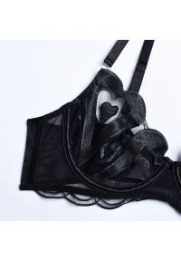 Intica - Haftowany komplet bielizny z regulowanymi ramiączkami Le. Kolor: czarny. Materiał: materiał. Wzór: haft #5