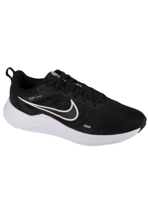 Buty treningowe męskie Nike Downshifter 12. Zapięcie: sznurówki. Kolor: czarny, wielokolorowy. Materiał: syntetyk, tkanina, materiał. Szerokość cholewki: normalna. Model: Nike Downshifter